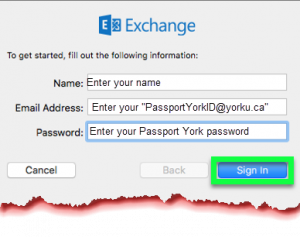 An image prompting users to enter their passport york credentials